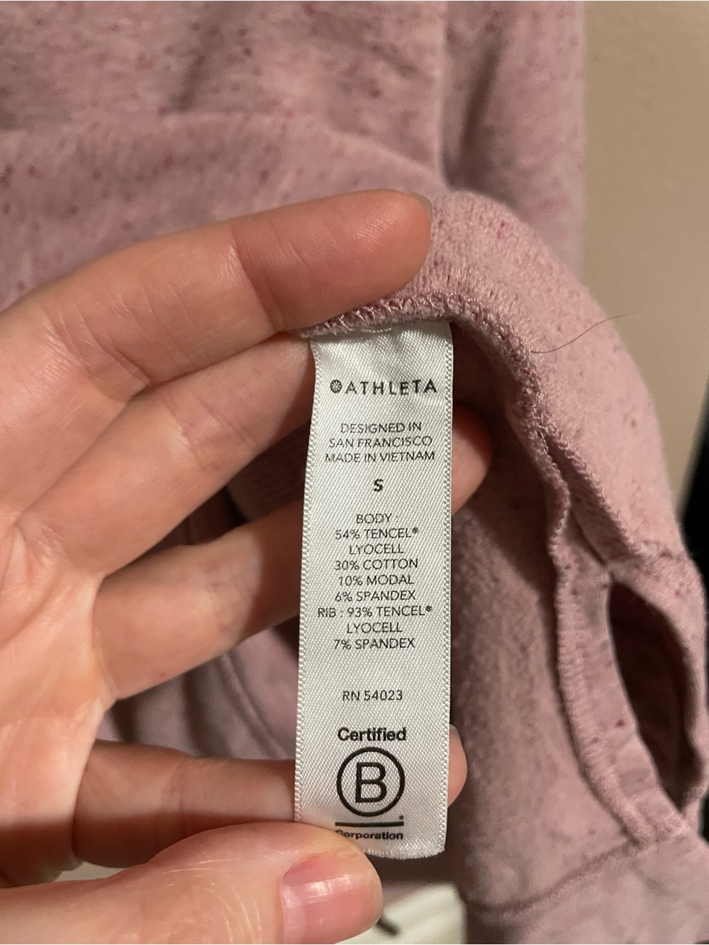 Athleta Heathered Light Pink Crew Sweatshirt - Picture 4 of 4